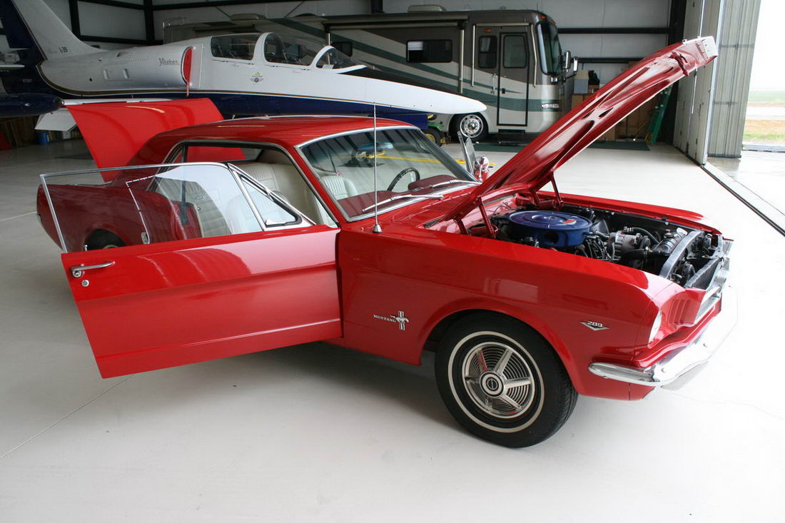 1965 Mustang Coupe Red With White Interior