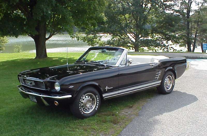 Black 1966 ford mustang coupe